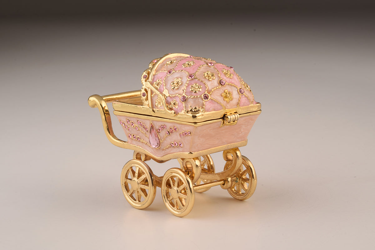 Pink Baby Carriage Trinket Box