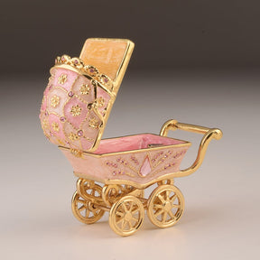 Pink Baby Carriage Trinket Box