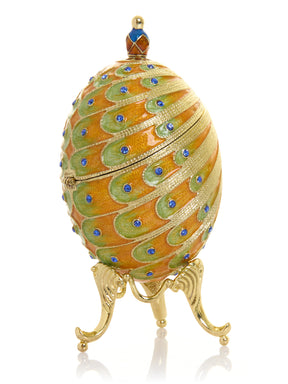 Buntes Pfau-Fabergé-Ei