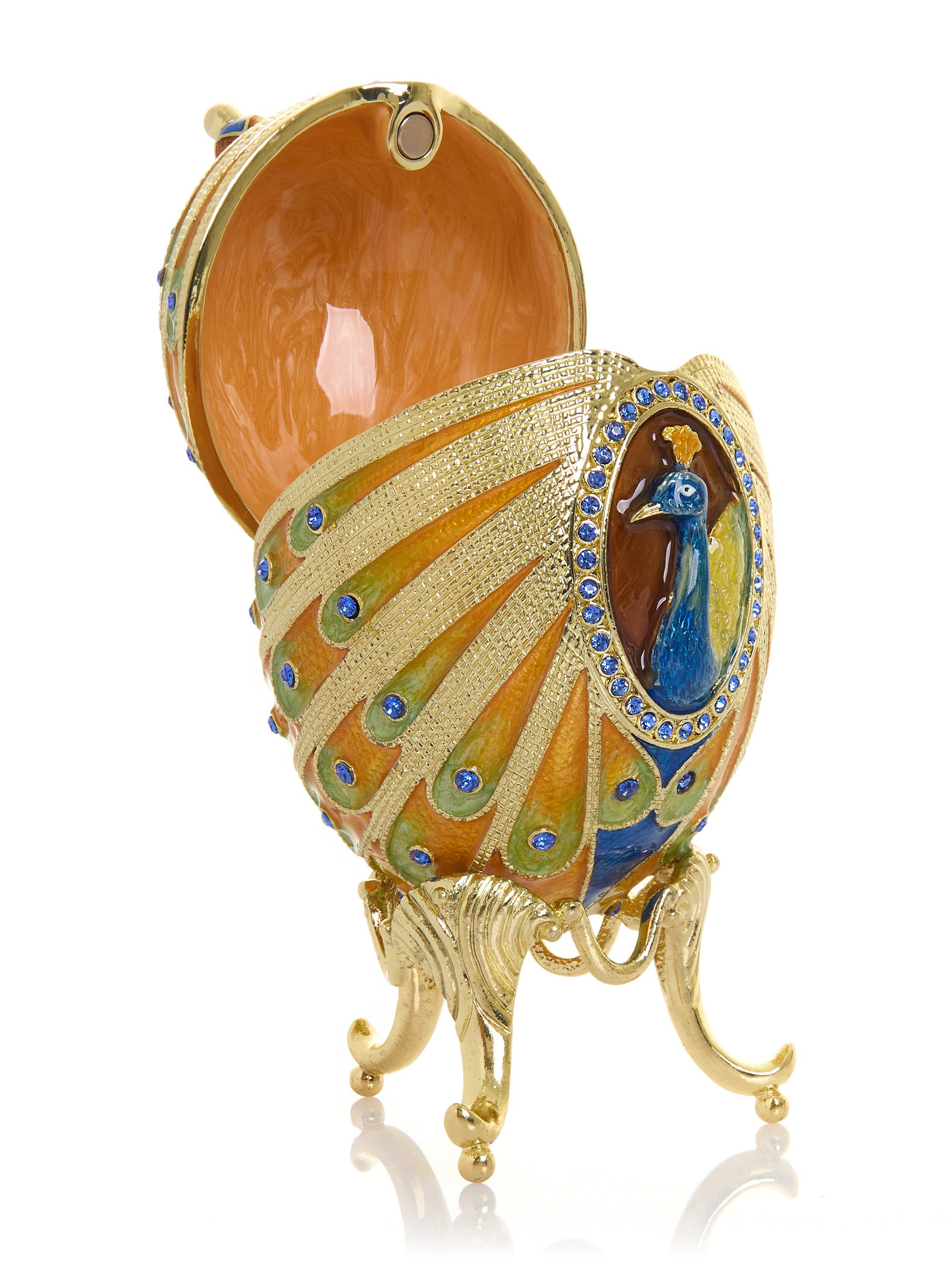 Buntes Pfau-Fabergé-Ei