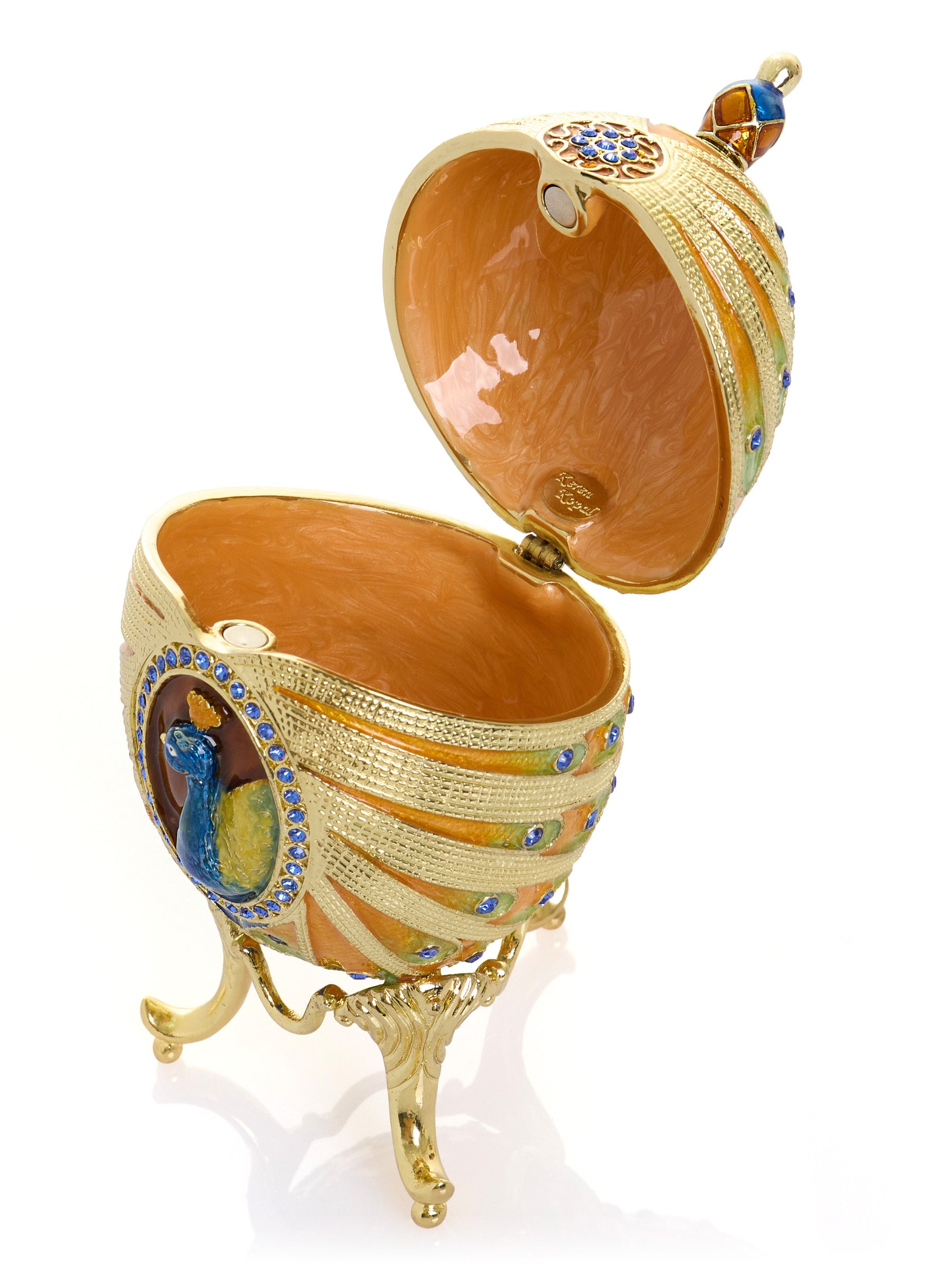 Buntes Pfau-Fabergé-Ei