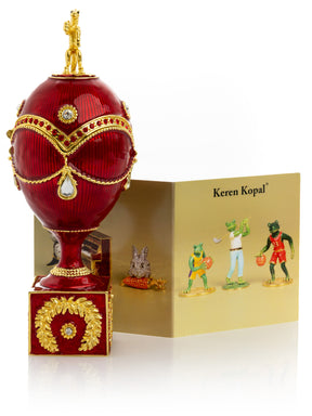 Red Faberge Egg with Gold Horse