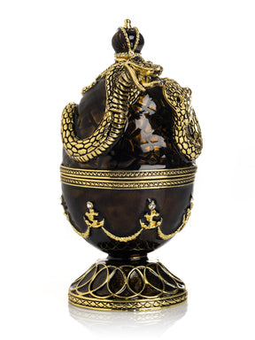 Keren Kopal Black Faberge Egg with Snakes