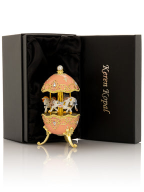 Pink Faberge Egg with Horse Carousel