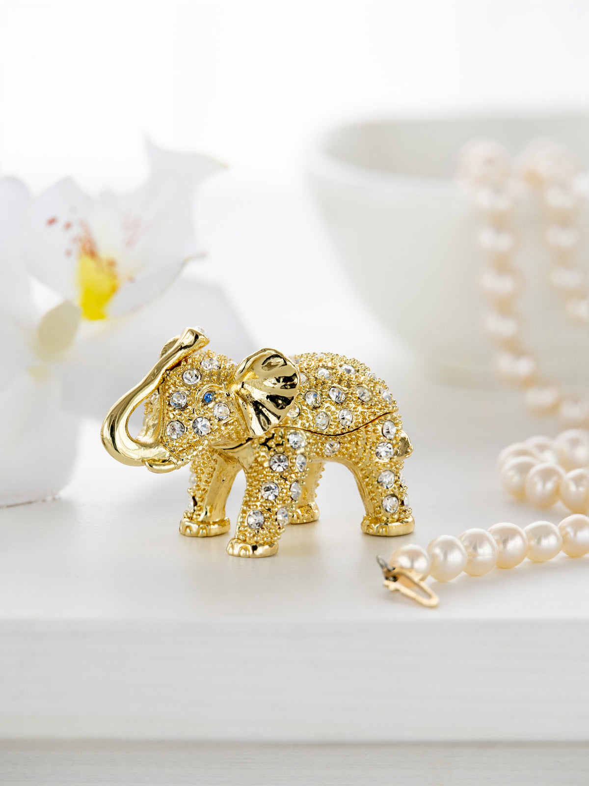 Golden Elephant with crystals