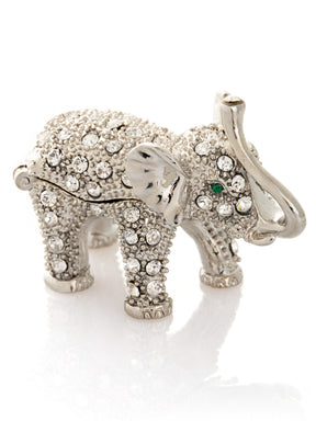 Silver Elephant with Green Eyes