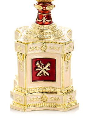 Keren Kopal Red Faberge Egg with a Pearl and a Clock
