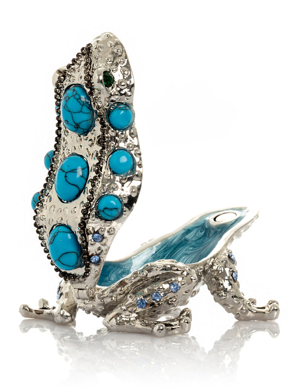 Grenouille en Argent avec Pierres Turquoise