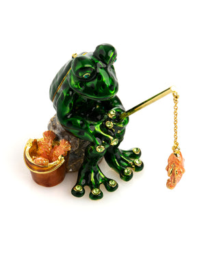 Fishing Frog trinket box