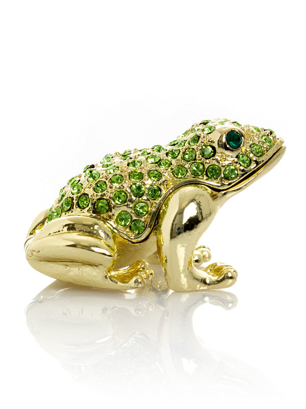 Crapaud Assis Vert et Or