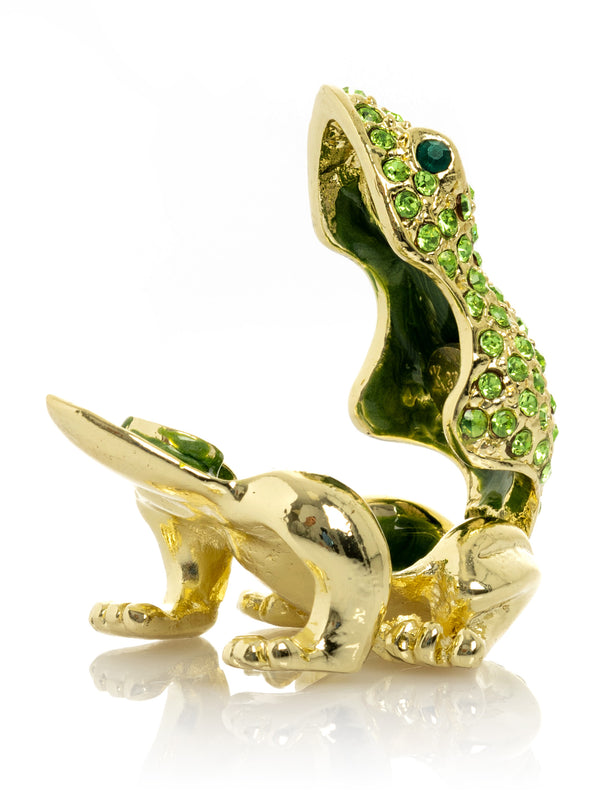 Crapaud Assis Vert et Or