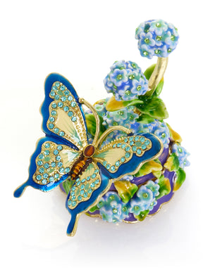 Blue Butterfly on Flowers