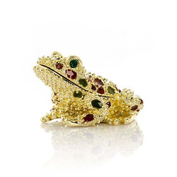 Grenouille Dorée avec Pierres Colorées
