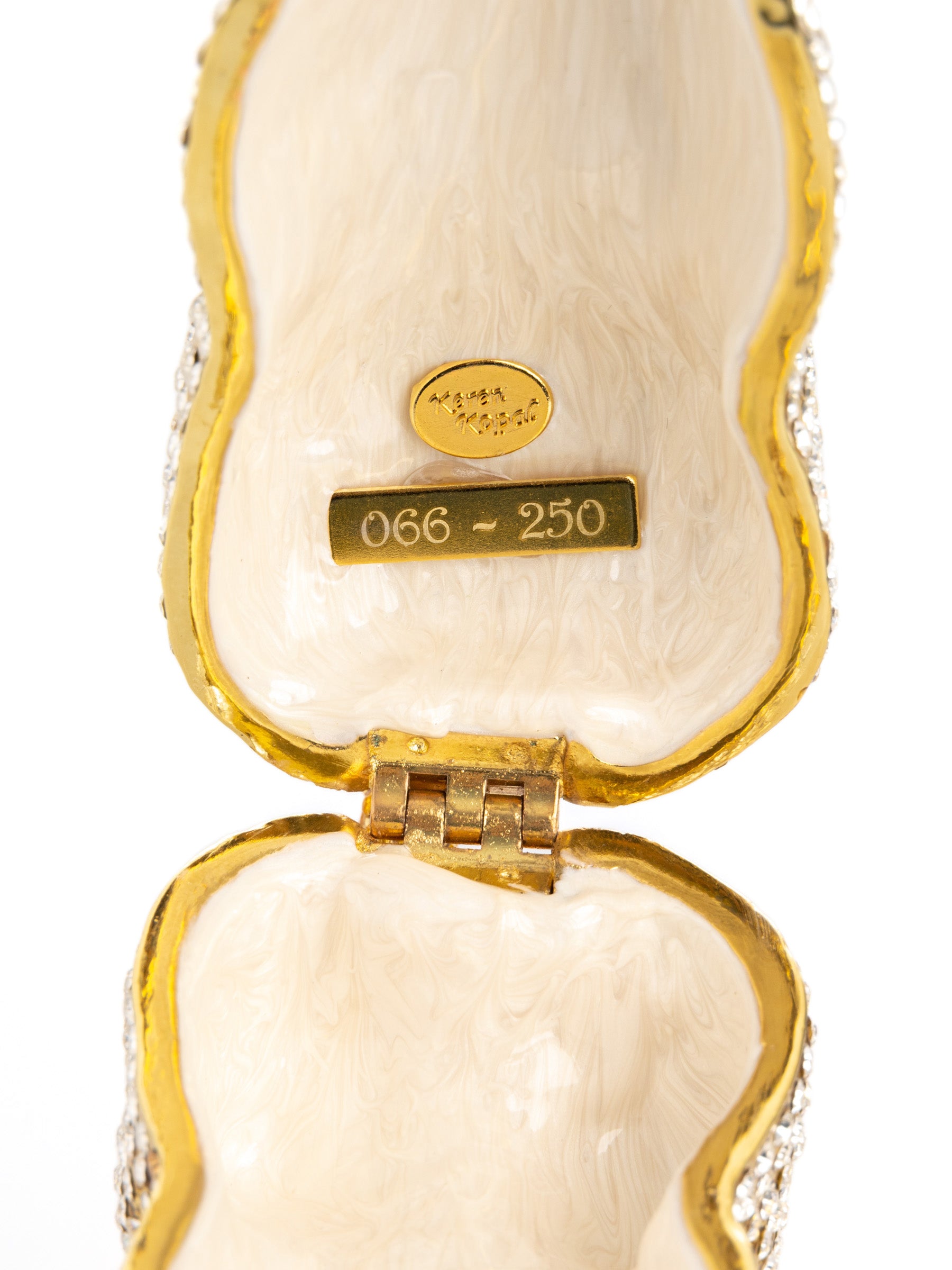 Keren Kopal Large Golden Horse Decorated with White Crystals