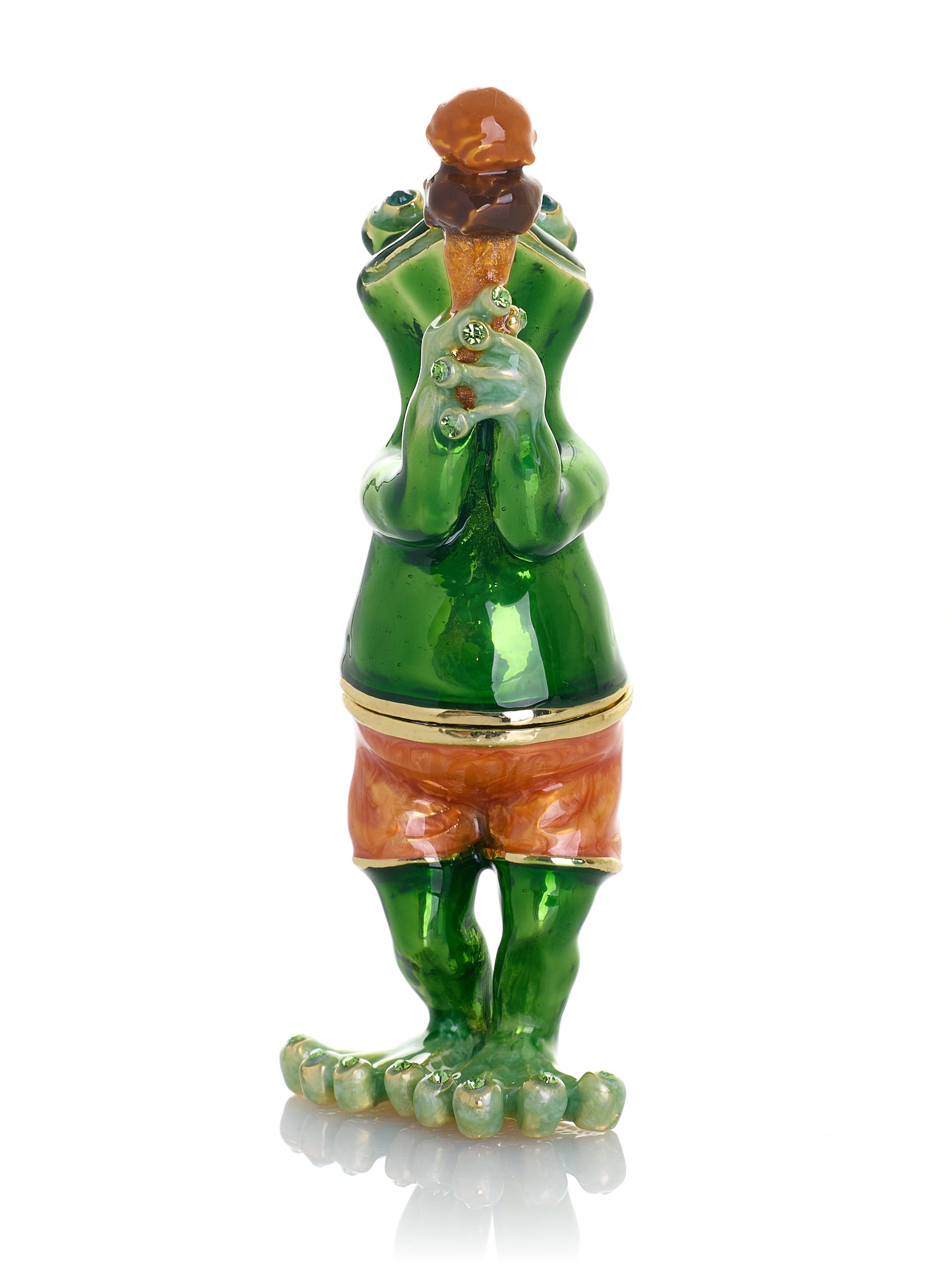 Grenouille mangeant un cornet de glace au chocolat – Boîte à bijoux