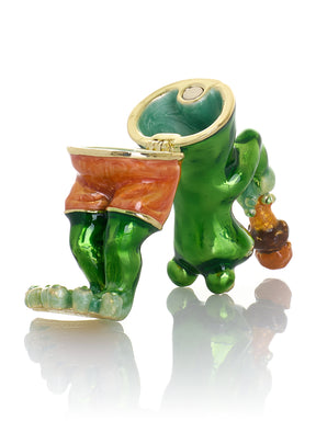 Grenouille mangeant un cornet de glace au chocolat – Boîte à bijoux