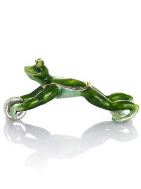 Frosch beim Training mit Ab-Roller Schmuckkästchen
