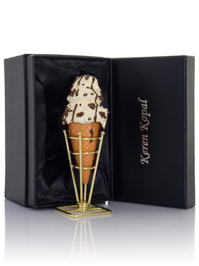 Cookies & Cream Ice Cream Cone with Melted Dark Chocolate Fudge Drizzle Trinket Box