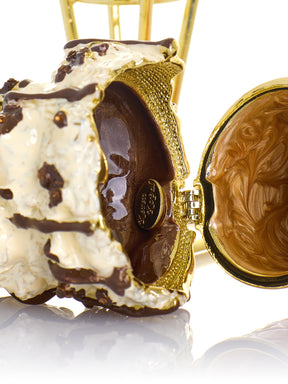 Cookies & Cream Ice Cream Cone with Melted Dark Chocolate Fudge Drizzle Trinket Box