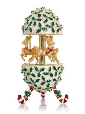 Keren Kopal Christmas Reindeer Musical Carousel Playing Jingle Bells