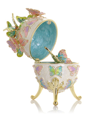 Keren Kopal Limited Edition Enchanted Butterfly Egg Trinket Box with Detachable Crystal Butterflies