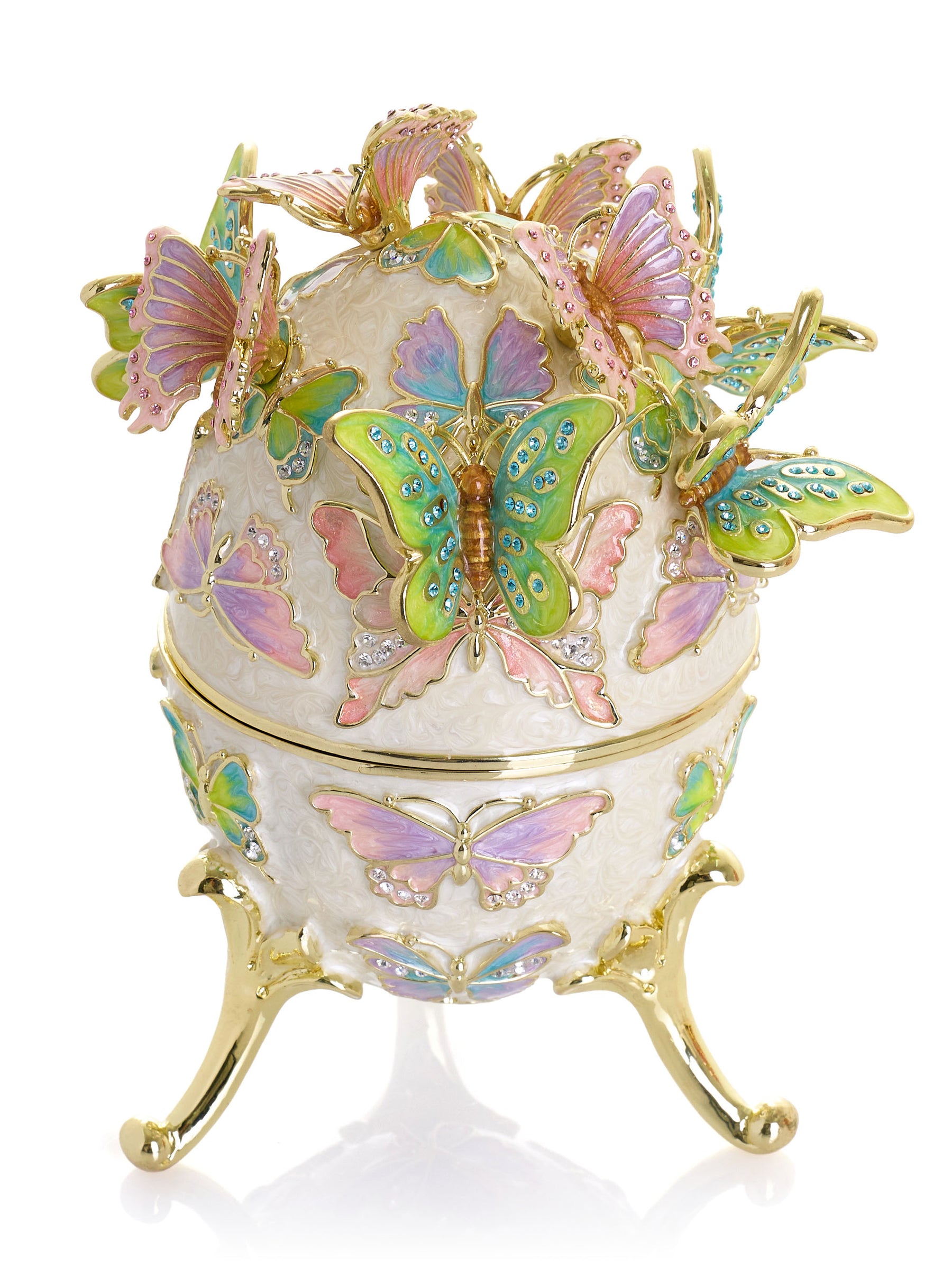 Keren Kopal Limited Edition Enchanted Butterfly Egg Trinket Box with Detachable Crystal Butterflies