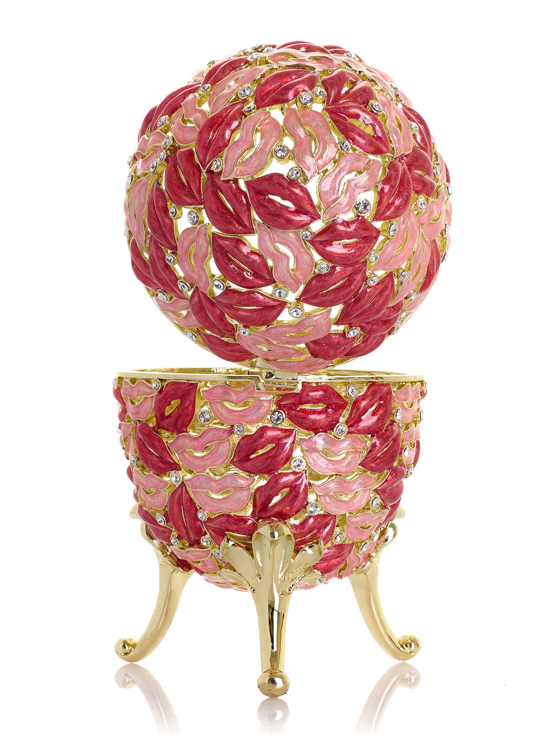 Großes Küsse & Liebe Ei Schmuckkästchen