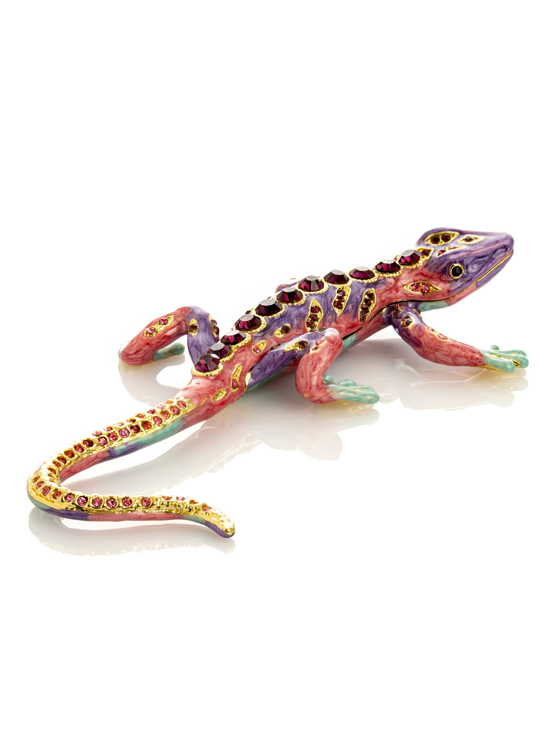 Purple Lizard Jewelry Trinket Box