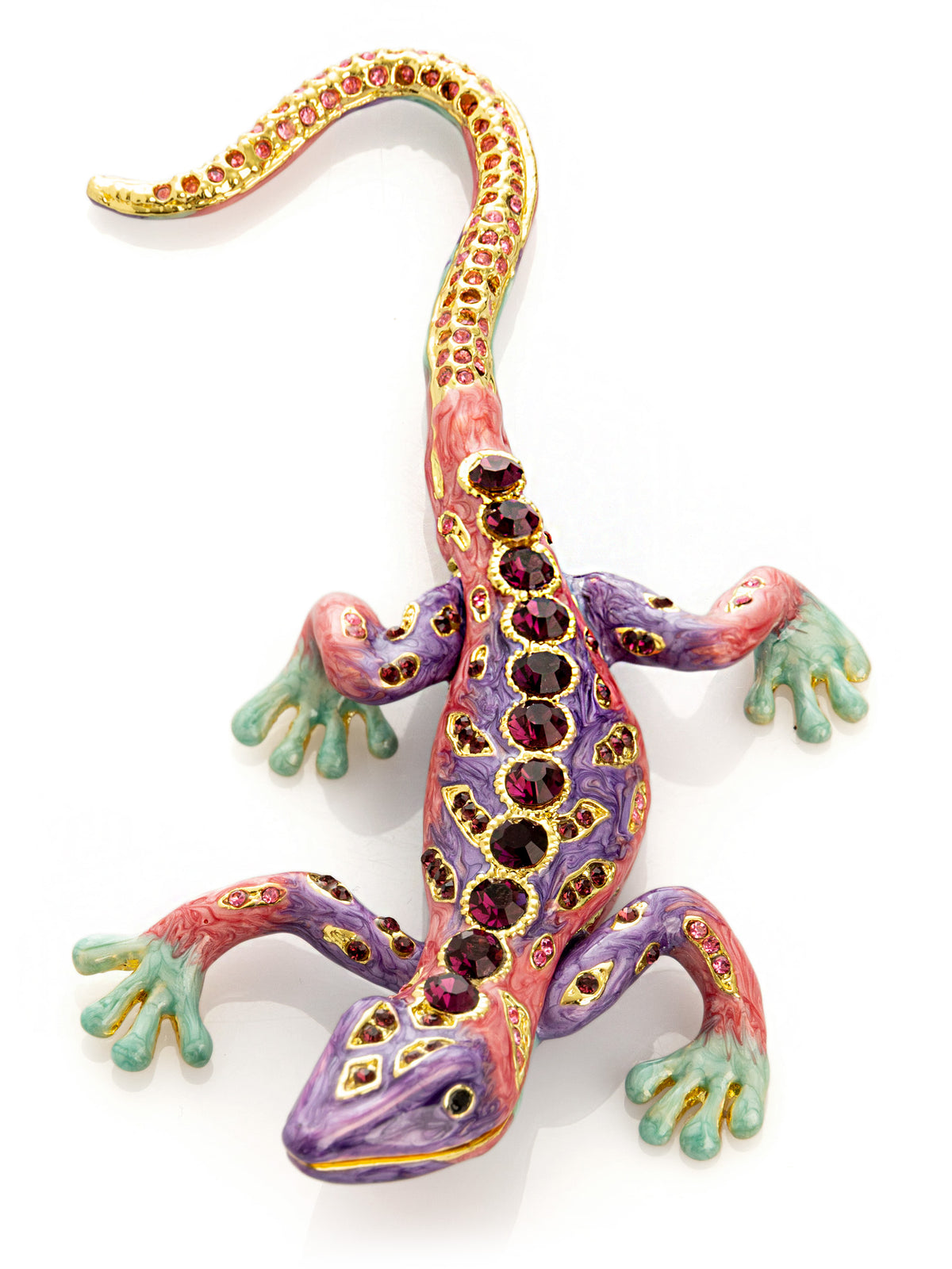 Purple Lizard Jewelry Trinket Box