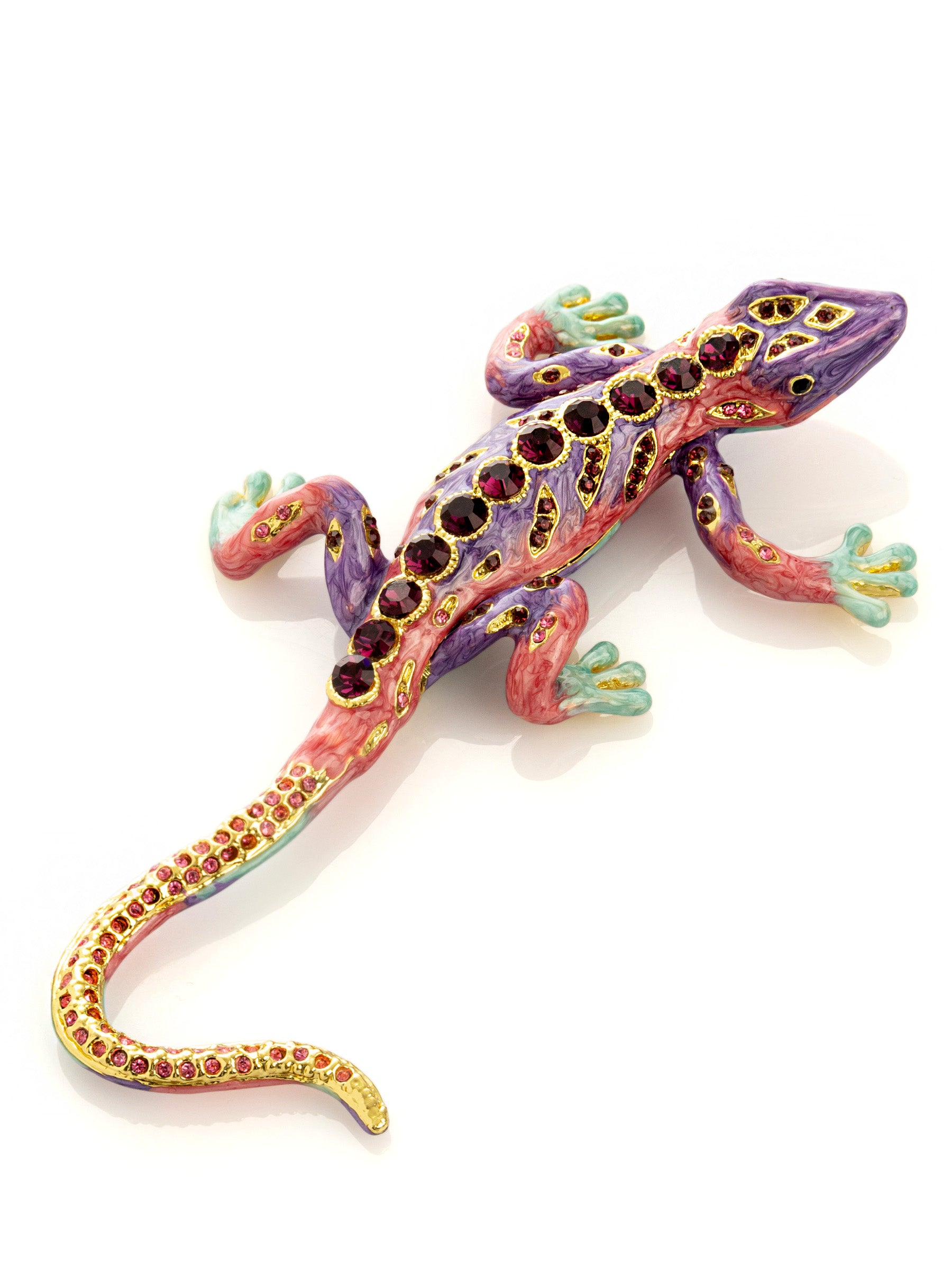 Purple Lizard Jewelry Trinket Box