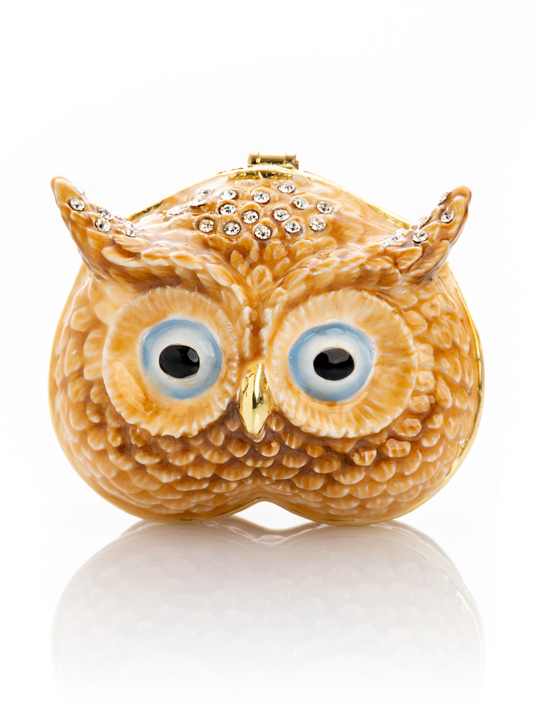 Keren Kopal Brown Owl face trinket box