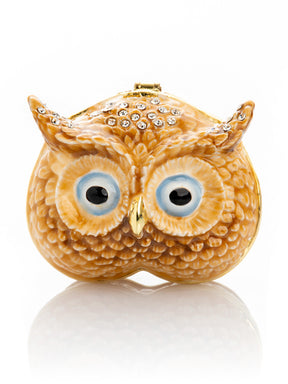 Keren Kopal Brown Owl face trinket box