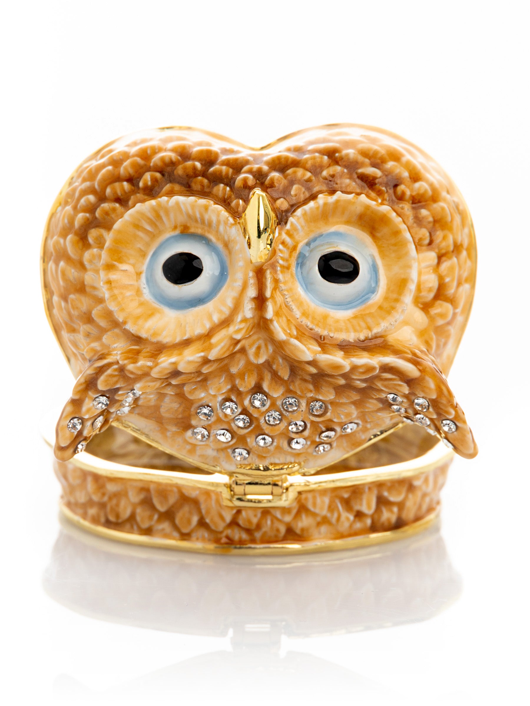 Keren Kopal Brown Owl face trinket box