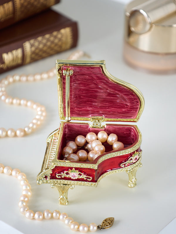 Boîte à bijoux Piano Rouge