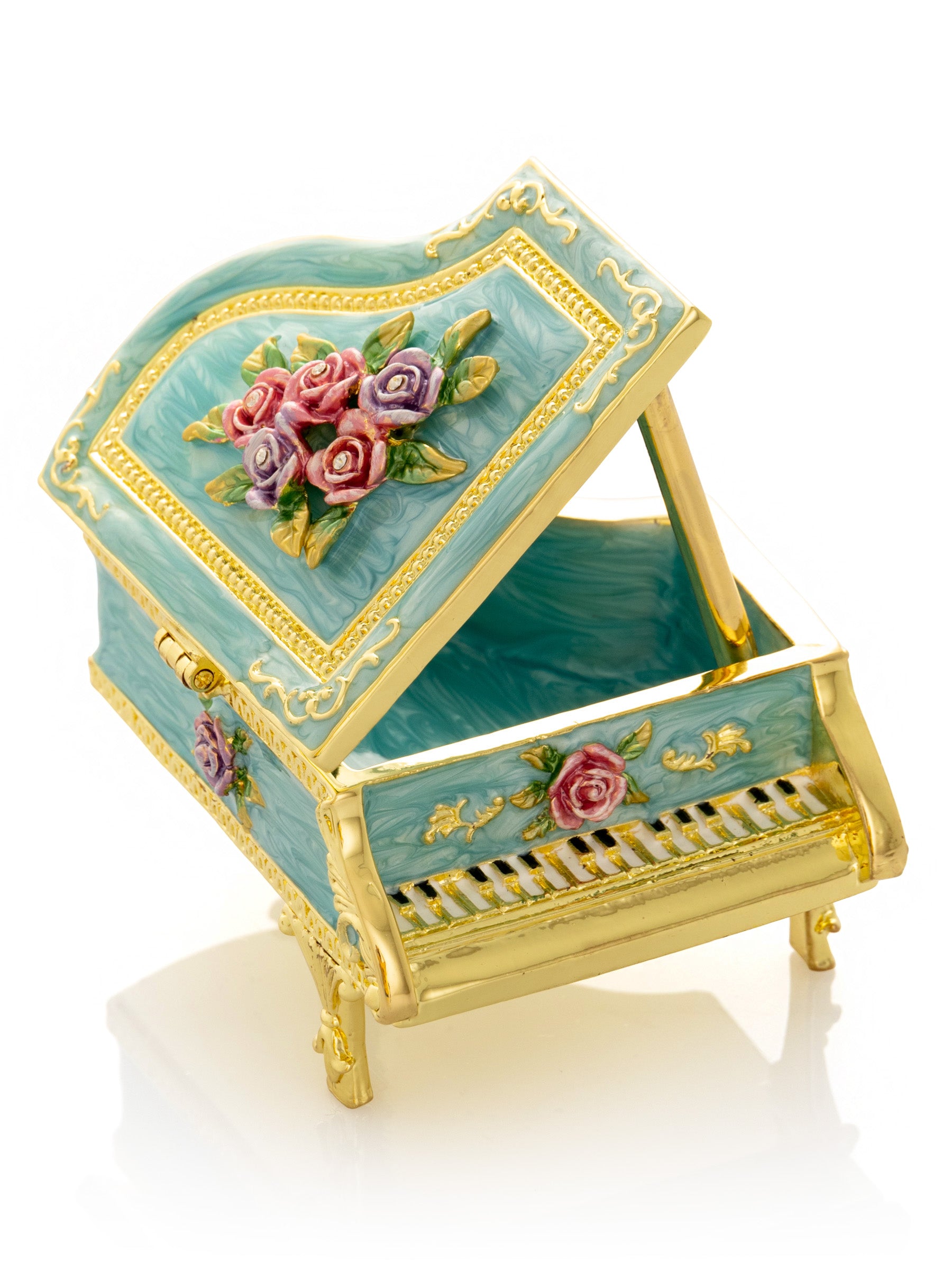 Turquoise Piano with Flowers