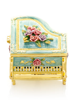 Turquoise Piano with Flowers