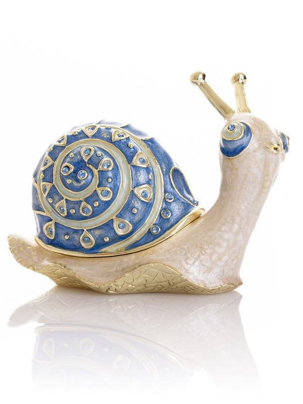 Boîte à bijoux Escargot Bijouté Or & Bleu