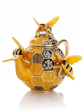 Keren Kopal Bee & Honeycomb Teapot Trinket Box by Keren Kopal