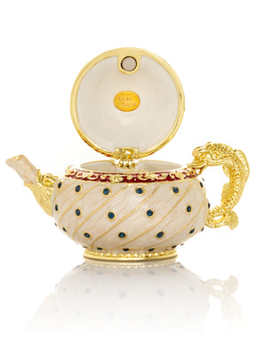 White with Colorful Dots Teapot