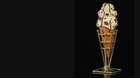 Cookies & Cream Ice Cream Cone with Melted Dark Chocolate Fudge Drizzle Trinket Box