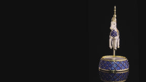 White Unicorn Carousel Horse Music Box