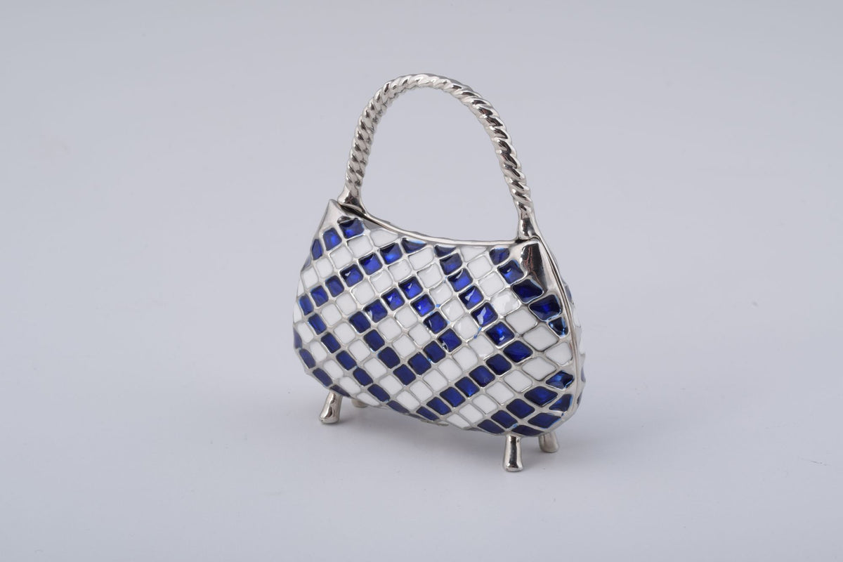 Blue & White Woman Bag Trinket Box