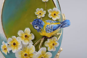 Birds and Flowers White Faberge Egg