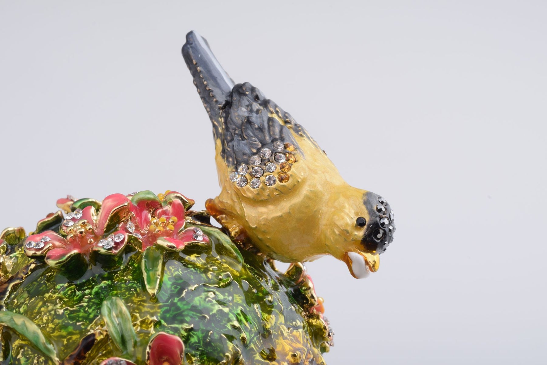 Bird Nest Faberge Style Egg with a Perl on Top