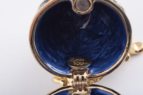 Blue & Gold Faberge Egg with a Perl on Top