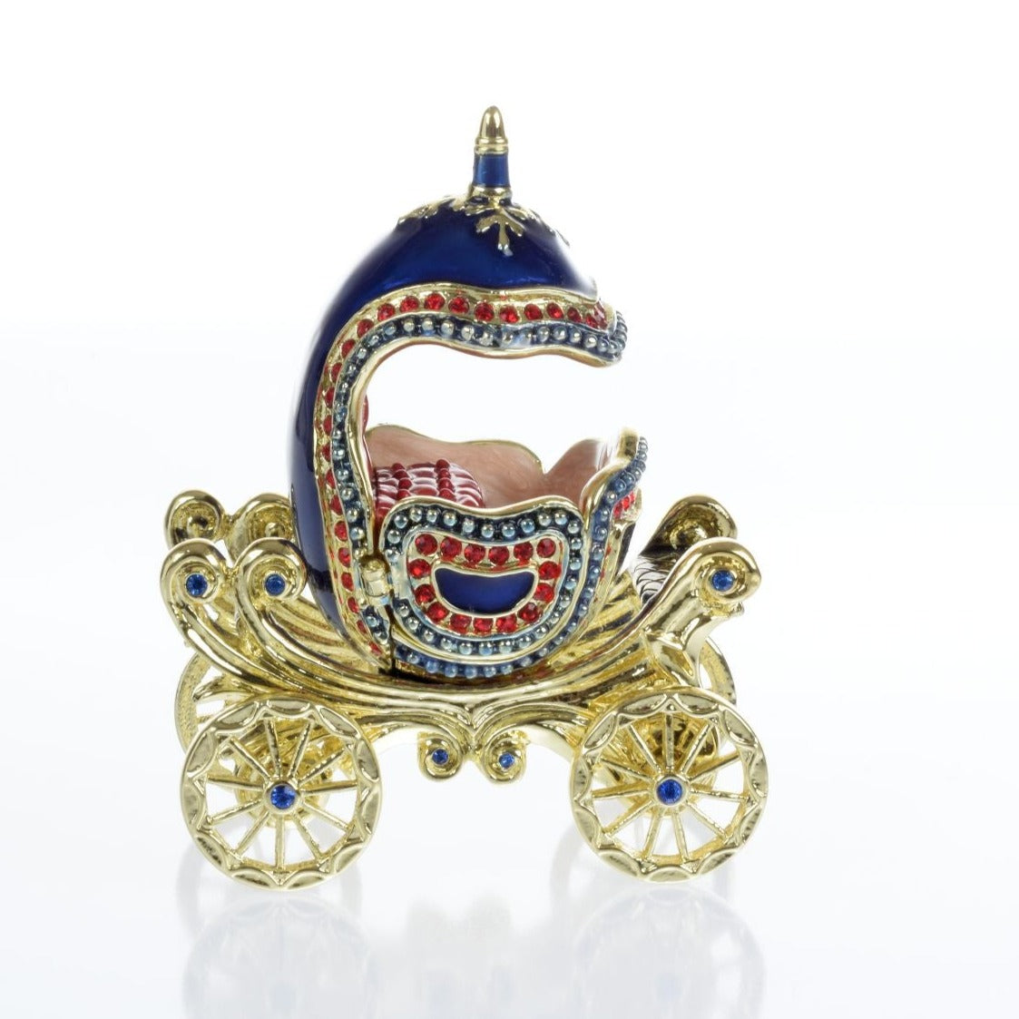 Limited Edition 1 of 250 Blue Faberge Royal Carriage Trinket Box