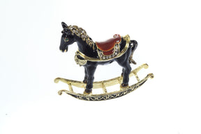 Black & Gold vinatage Rocking Horse Trinket Box