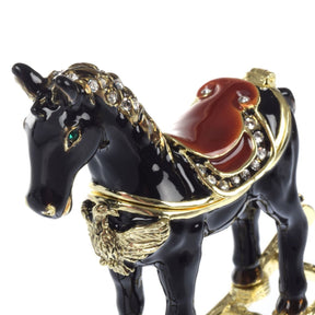 Black & Gold vinatage Rocking Horse Trinket Box