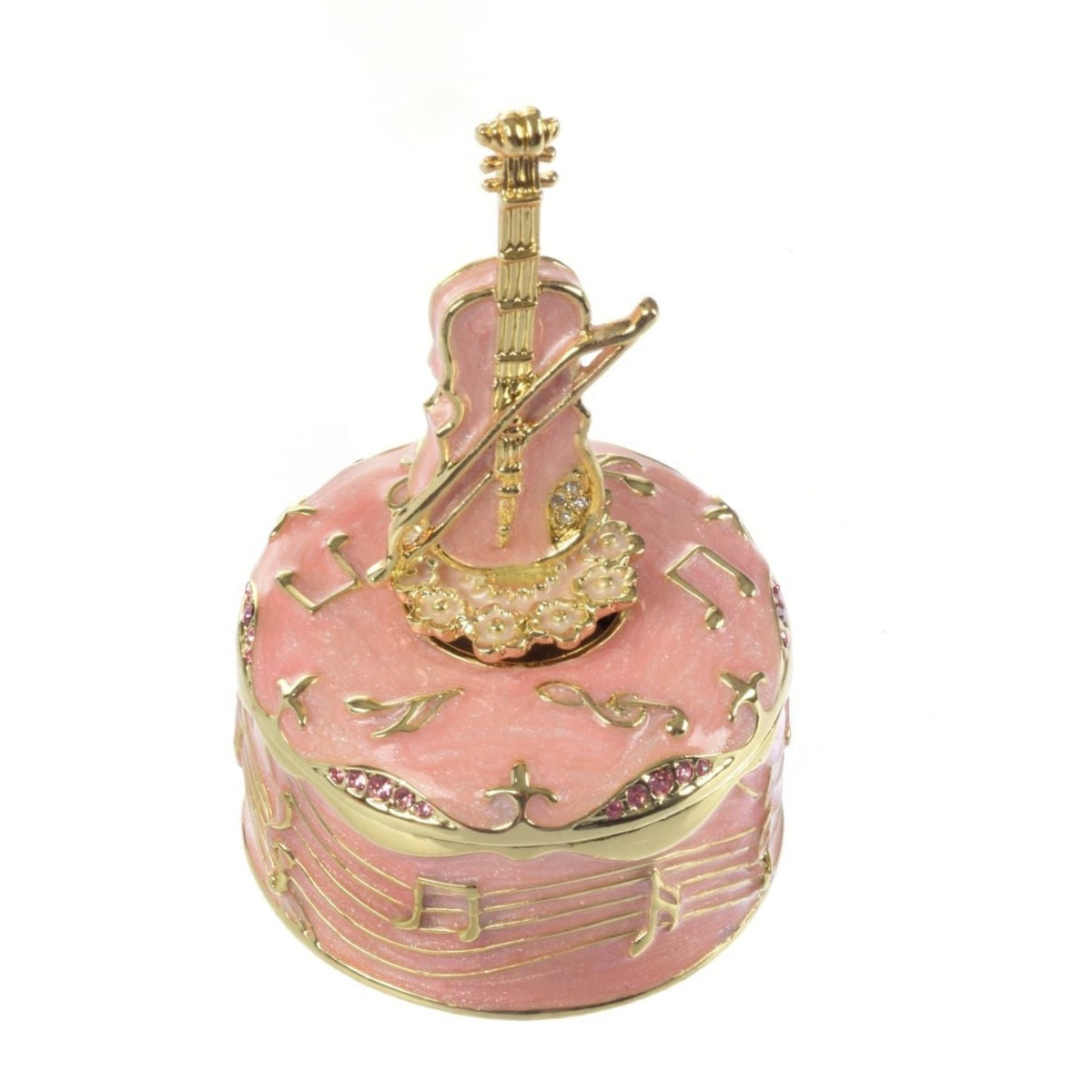 Pink Musical Violin Wind up Music Box