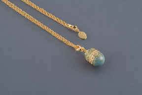 Teal Egg Pendant Necklace